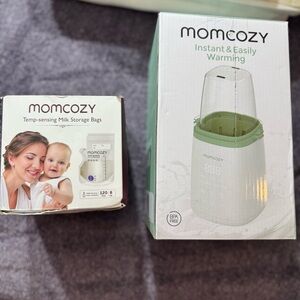 NWT Momcozy Bundle #1 - Bottle Warmer & Temp-Sensing Milk Storage Bags (120)